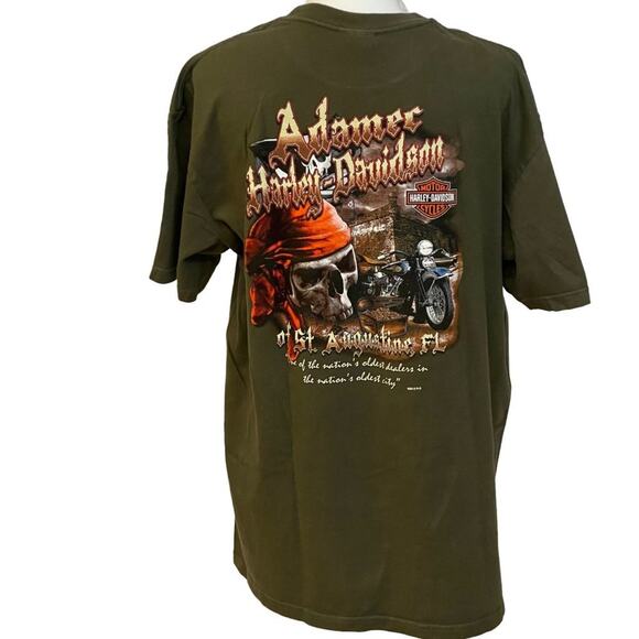 2012 Harley Davidson Adamer of St. Augustine Motorcycle Green T-Shirt Size XL - Picture 3 of 8